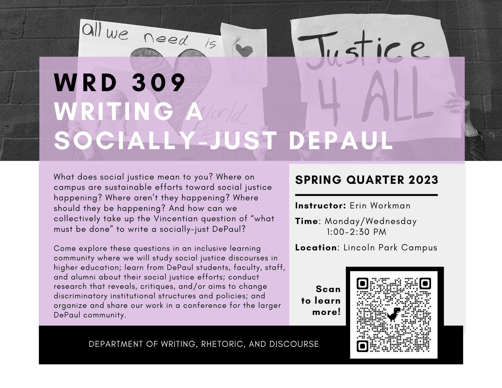 WRD 309: Writing a Socially-Just DePaul